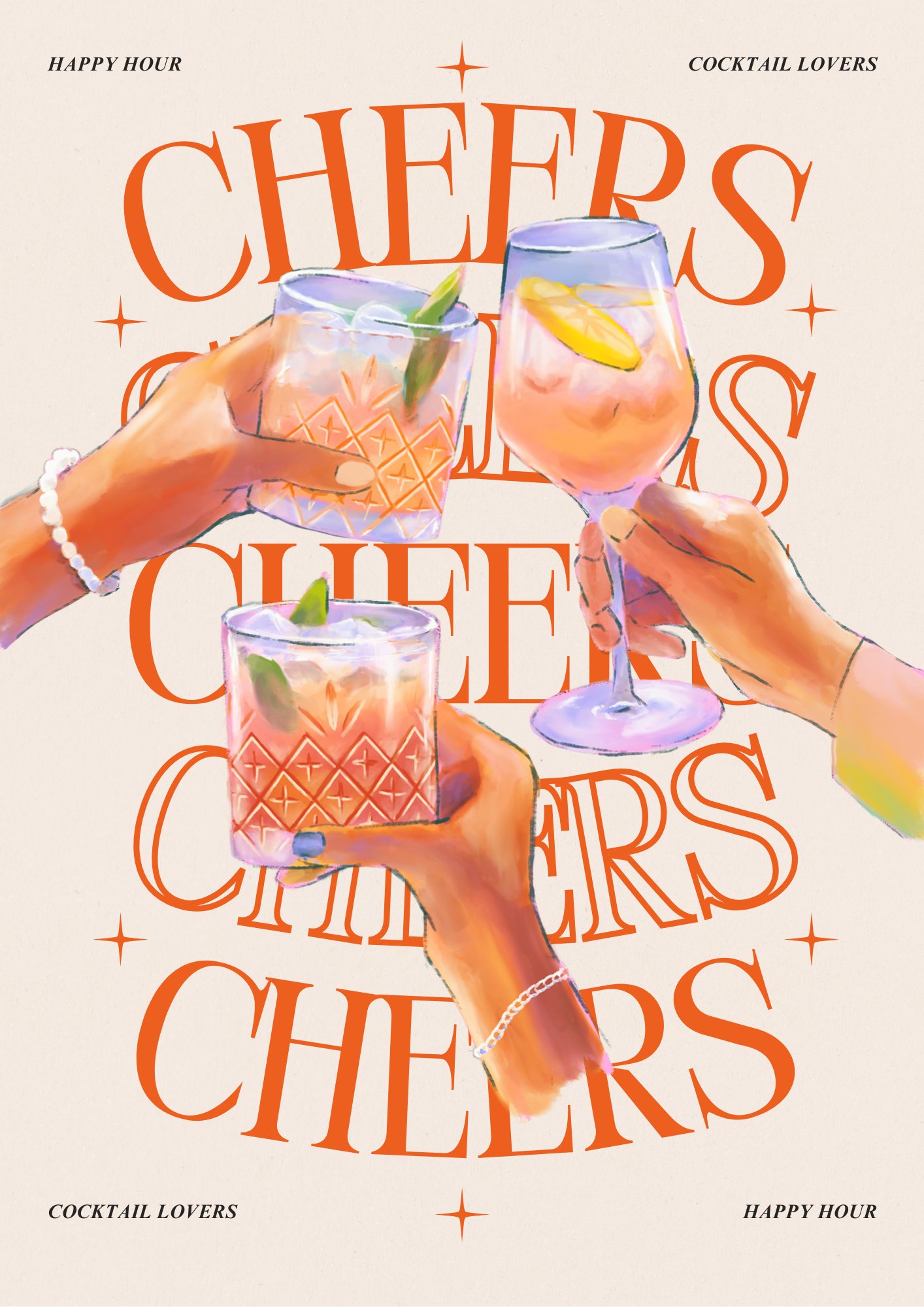 Poster Cheers naranja